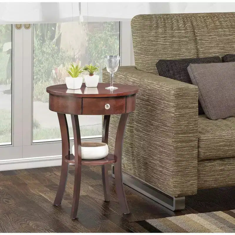 HomeStock Table d'appoint rectangulaire en bois, 61 cm de hauteur, couleur marron, 1 pièce