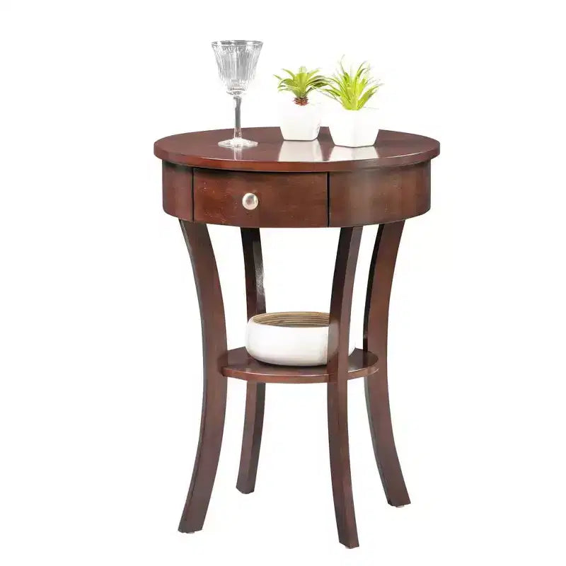 HomeStock Table d'appoint rectangulaire en bois, 61 cm de hauteur, couleur marron, 1 pièce