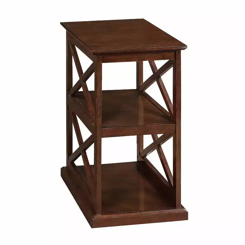 HomeStock Table d'appoint rectangulaire en bois, couleur marron, 25 po H, 1 pièce