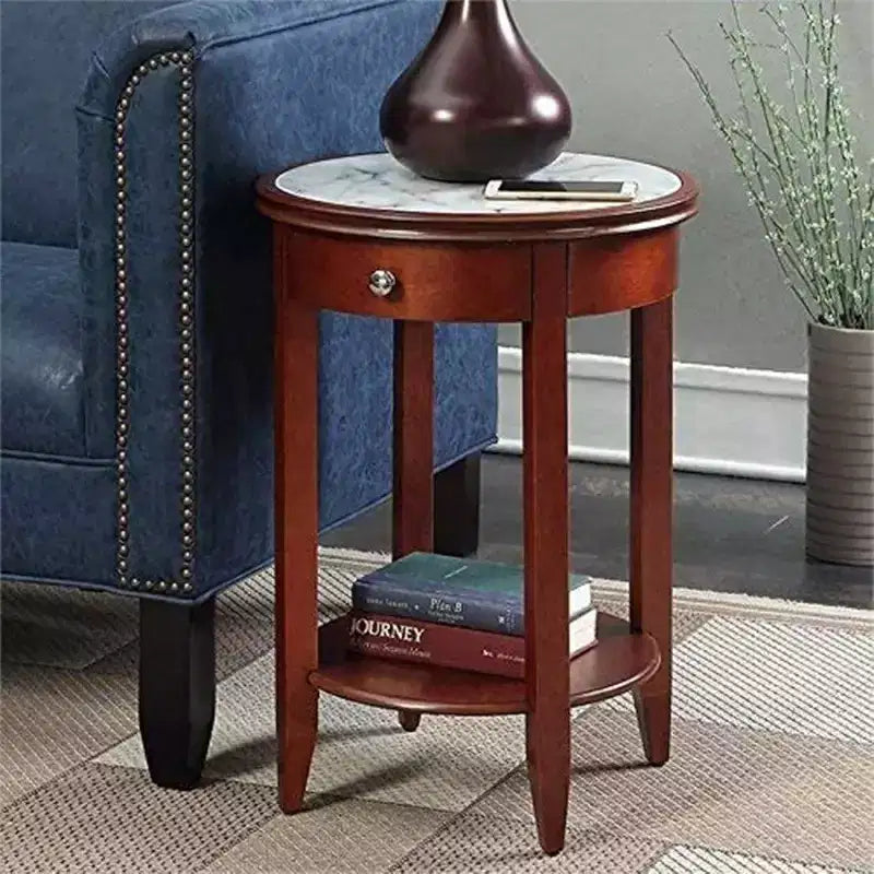 HomeStock Table d'appoint rectangulaire de 24 po de hauteur en bois orange 1 pièce