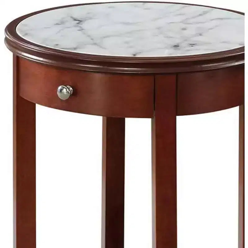 HomeStock Table d'appoint rectangulaire de 24 po de hauteur en bois orange 1 pièce