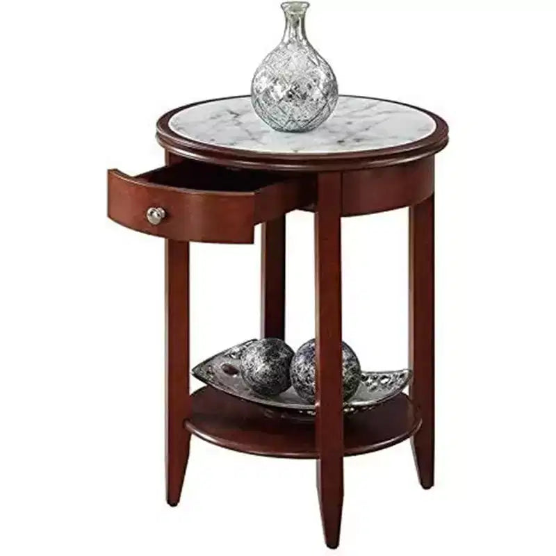 HomeStock Table d'appoint rectangulaire de 24 po de hauteur en bois orange 1 pièce