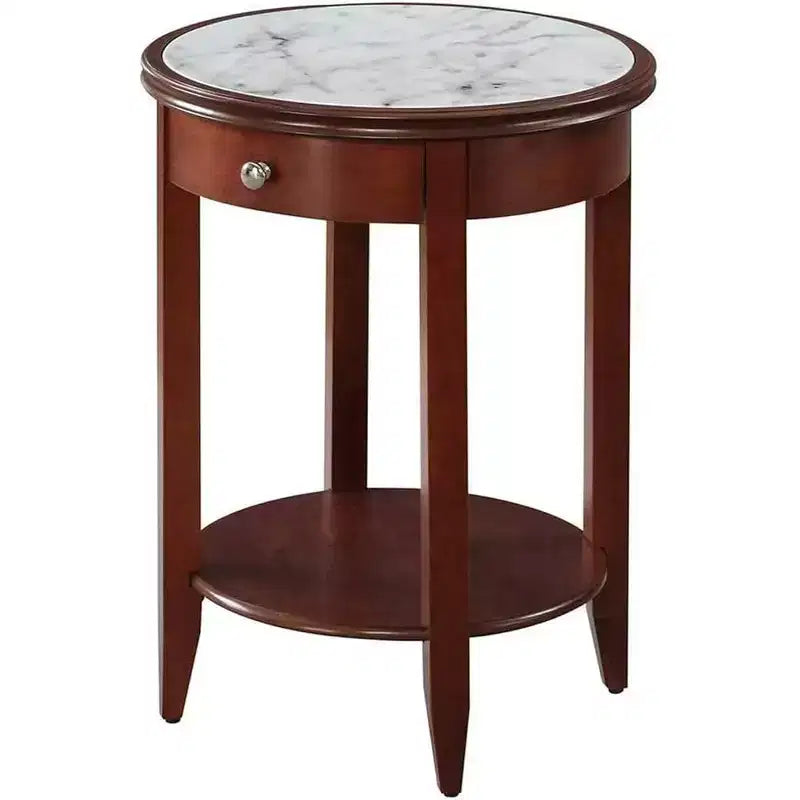 HomeStock Table d'appoint rectangulaire de 24 po de hauteur en bois orange 1 pièce