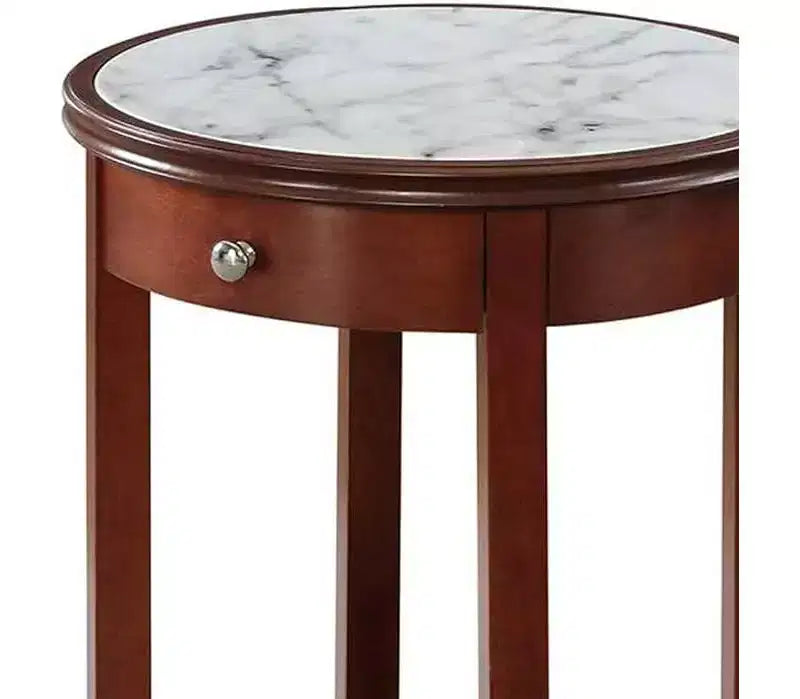 HomeStock Table d'appoint rectangulaire de 24 po de hauteur en bois orange 1 pièce