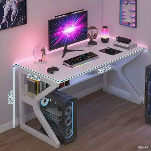 Acekool 31 Petit Bureau Informatique, Table d'Écriture Moderne pour Bureau à Domicile, Chambre, Étude ou Poste de Travail, Gain de Place, Crochet pour Casque, Blanc