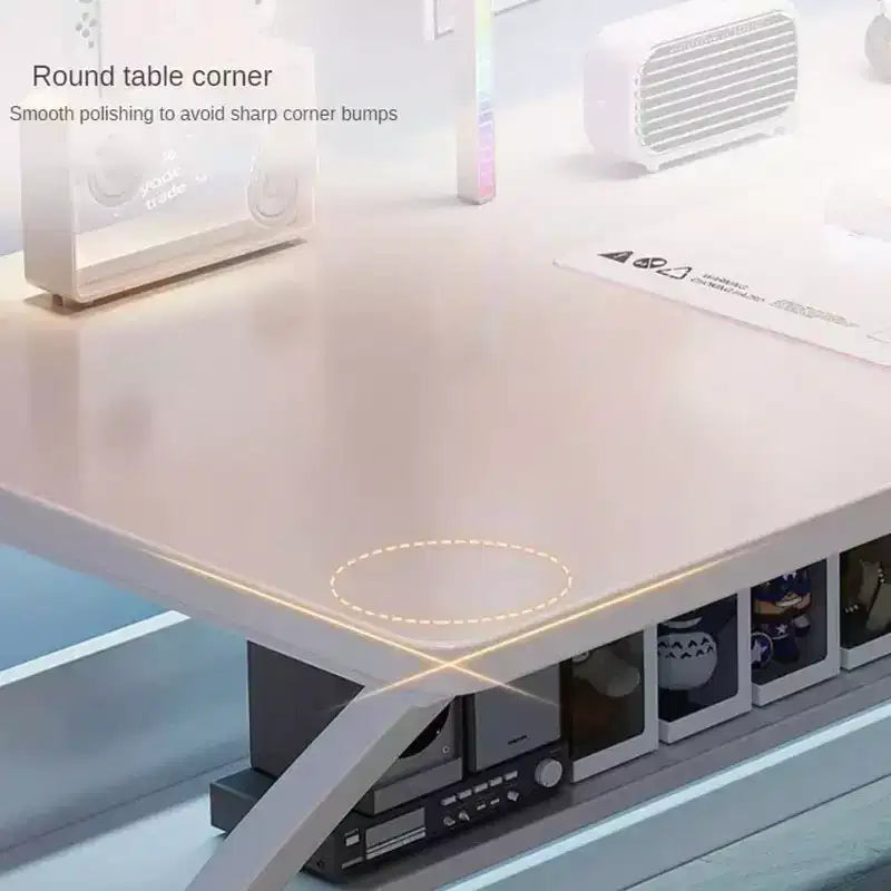 Acekool 31 Petit Bureau Informatique, Table d'Écriture Moderne pour Bureau à Domicile, Chambre, Étude ou Poste de Travail, Gain de Place, Crochet pour Casque, Blanc