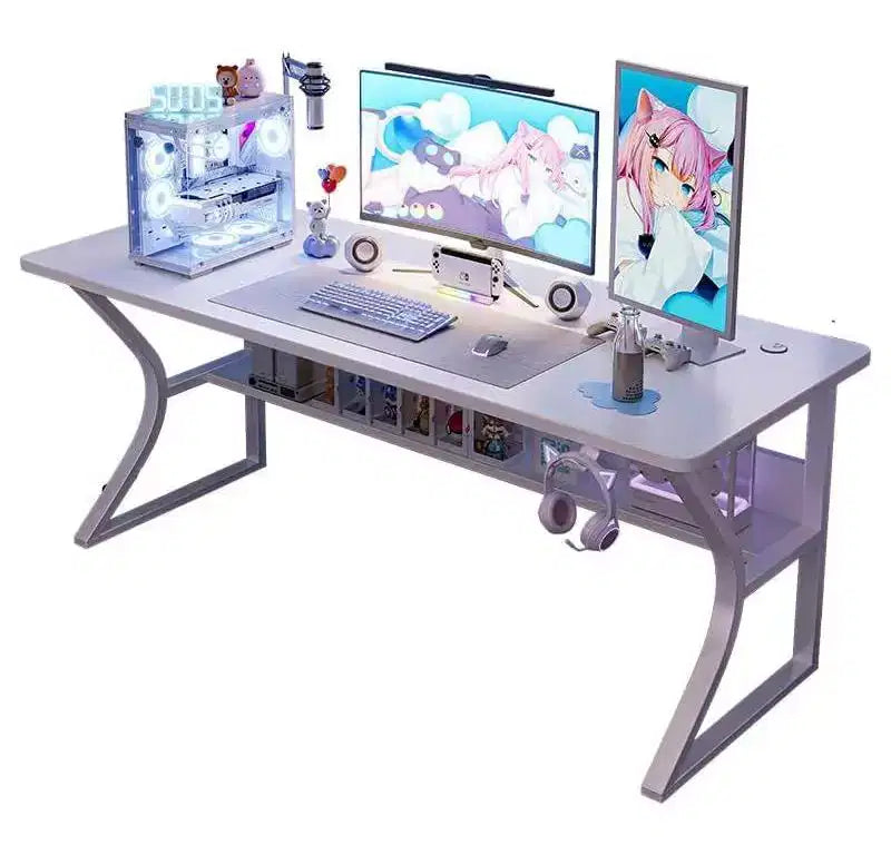 Acekool 31 Petit Bureau Informatique, Table d'Écriture Moderne pour Bureau à Domicile, Chambre, Étude ou Poste de Travail, Gain de Place, Crochet pour Casque, Blanc