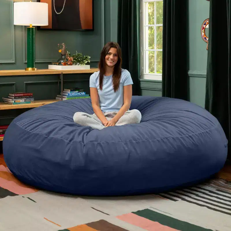 Jaxx Cocoon 7 pieds - Pouf convertible 2-en-1 et grand pouf pour adultes, velours luxuriant