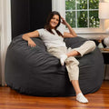 Jaxx 5 Foot Saxx – Grand Pouf Rond pour Adultes – Velours Luxueux