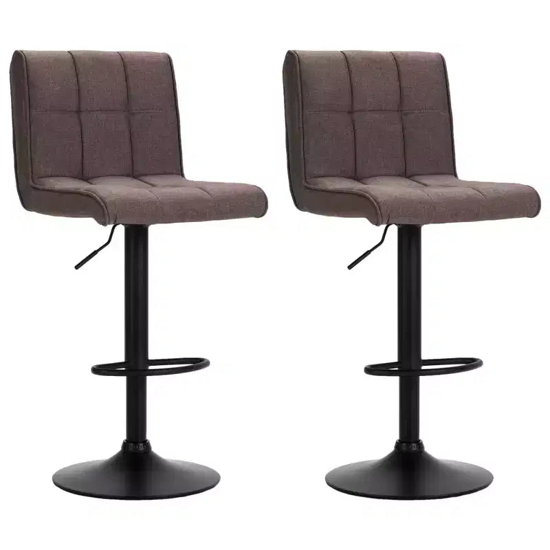 Tabourets de bar modernes réglables CLIHOME à vérin à gaz, tabourets de comptoir rembourrés avec repose-pieds et dossier (lot de 2)