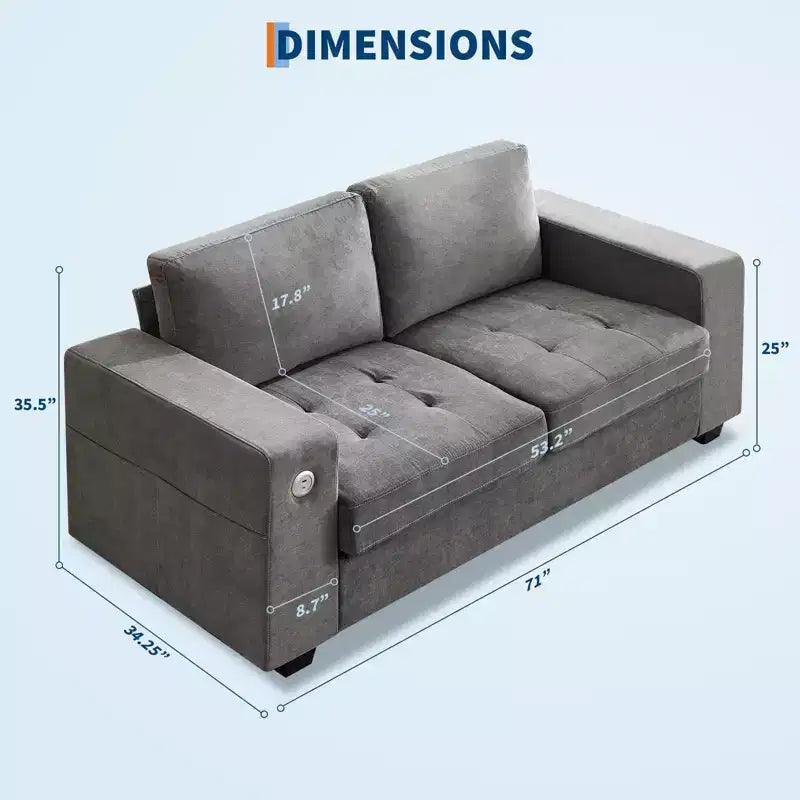 Grand canapé nuage 71, canapé chenille de style scandinave 93 livres, aucun assemblage requis et assise profonde