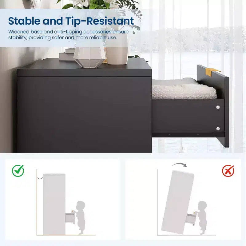 Commode à 5 tiroirs cannelée pour chambre à coucher, commode moderne de 120 cm de haut avec poignées en métal doré, commode en bois pour placard, salon, couloir