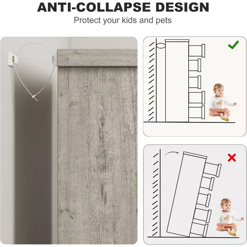 Commode Acekool moderne à 5 tiroirs grise – Poignées encastrées, rangement spacieux pour chambre, chambre de bébé, entrée