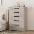Commode Acekool moderne à 5 tiroirs grise – Poignées encastrées, rangement spacieux pour chambre, chambre de bébé, entrée