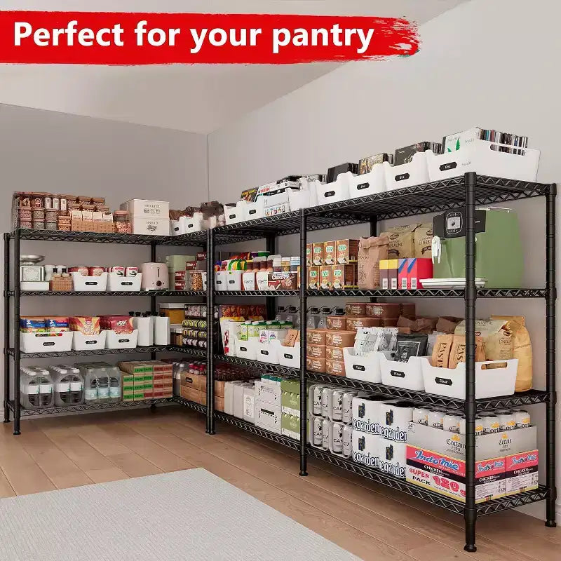 Étagère de rangement métallique robuste à 4 niveaux HOMDOX, 72W x 18D x 60H, étagères métalliques réglables en fil pour le rangement, unités d'étagères de rangement autoportantes de 1600 lb