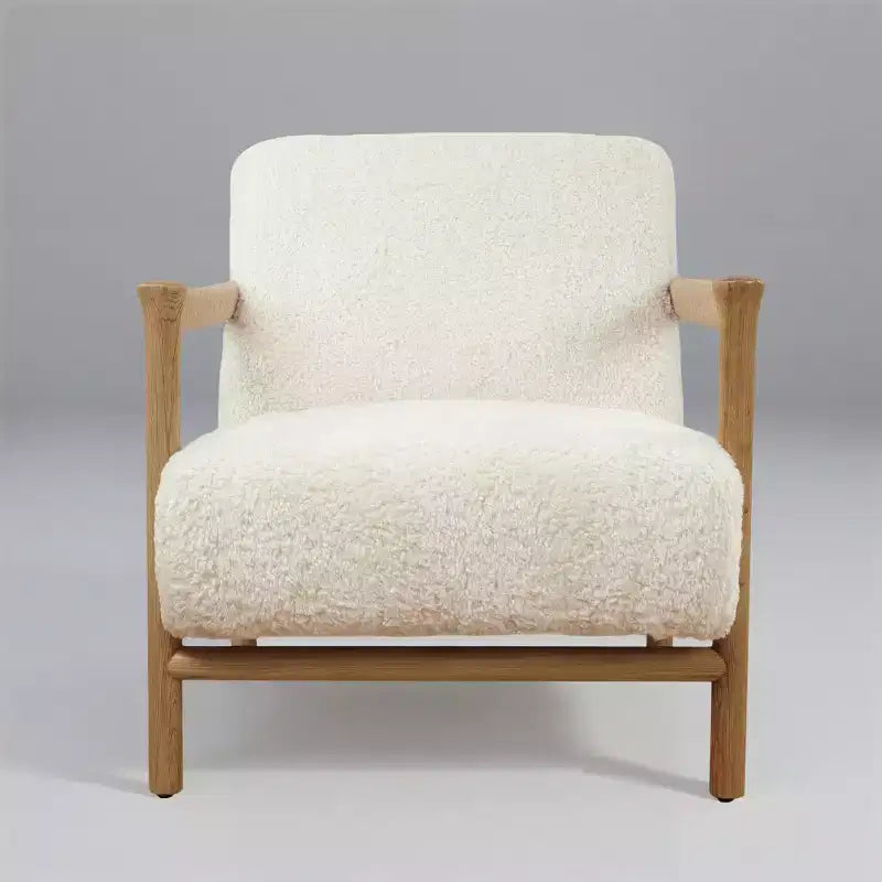 Art Leon Wood and Fabric Accent Chair