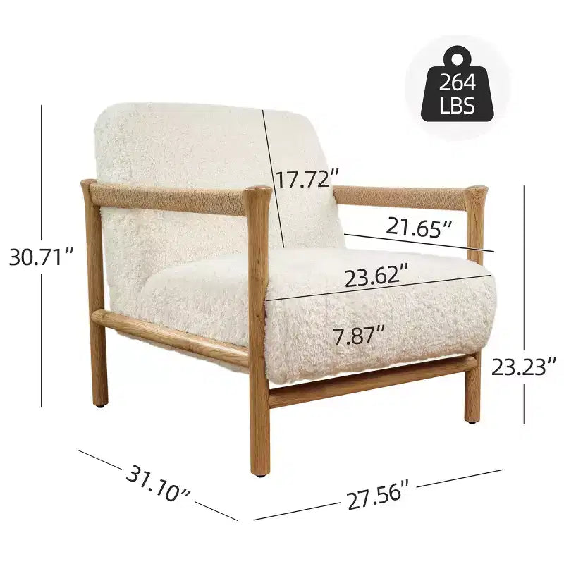 Fauteuil d'appoint en bois et tissu Art Leon