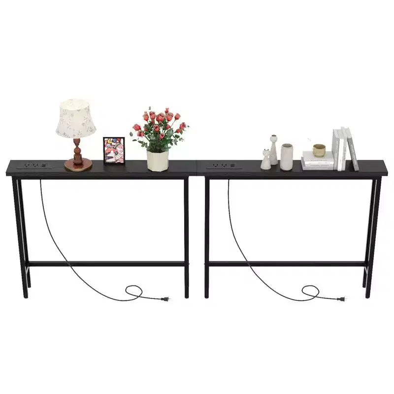 Table d'entrée de 200 * 15 * 79 cm avec prise de courant, ensemble 2 pièces triamine + fer