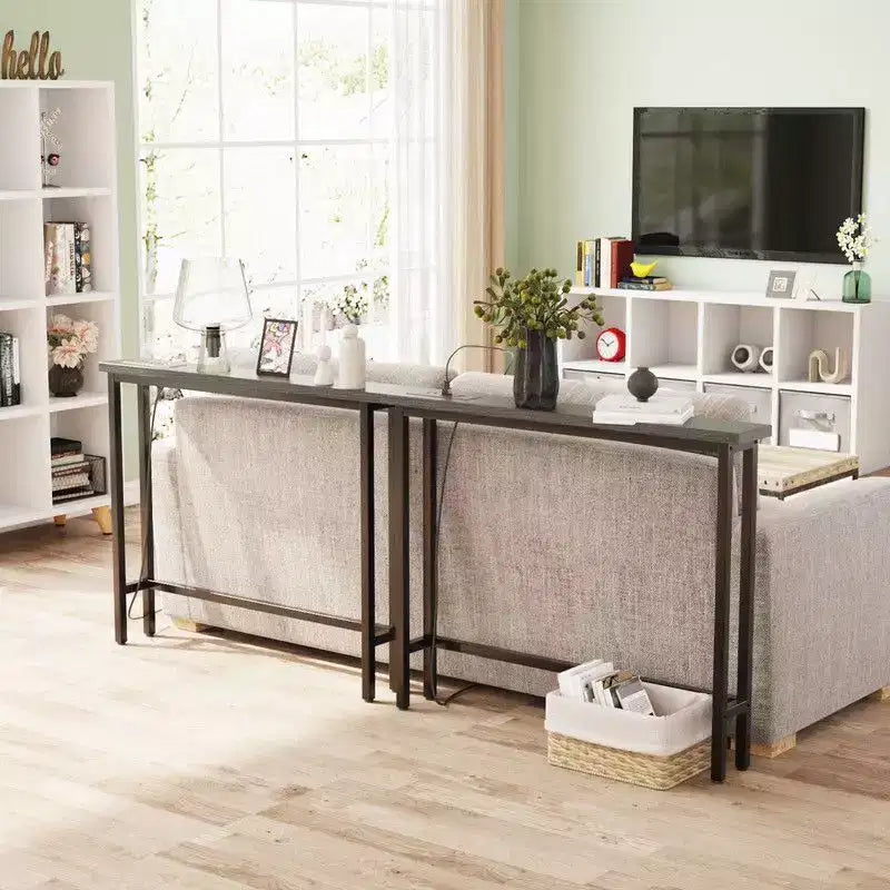Table d'entrée de 200 * 15 * 79 cm avec prise de courant, ensemble 2 pièces triamine + fer