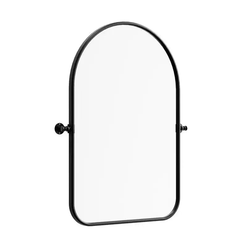 PexFix 36 x 24 Miroir mural pivotant en fer arche noir, inclinable, encadrement métallique réglable pour chambre à coucher et salon