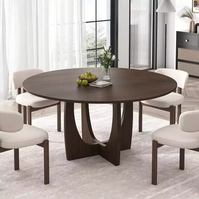 Table de salle à manger/de cuisine ronde de 42 pouces avec piédestal entrecroisé