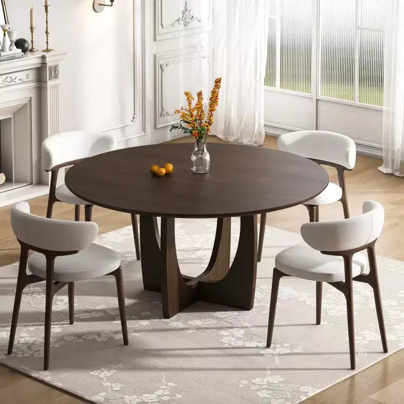 Table de salle à manger/de cuisine ronde de 42 pouces avec piédestal entrecroisé