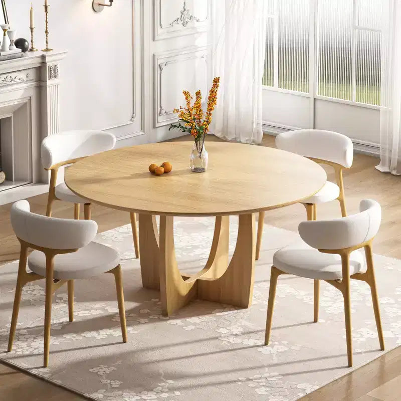 Table de salle à manger/de cuisine ronde de 42 pouces avec piédestal entrecroisé