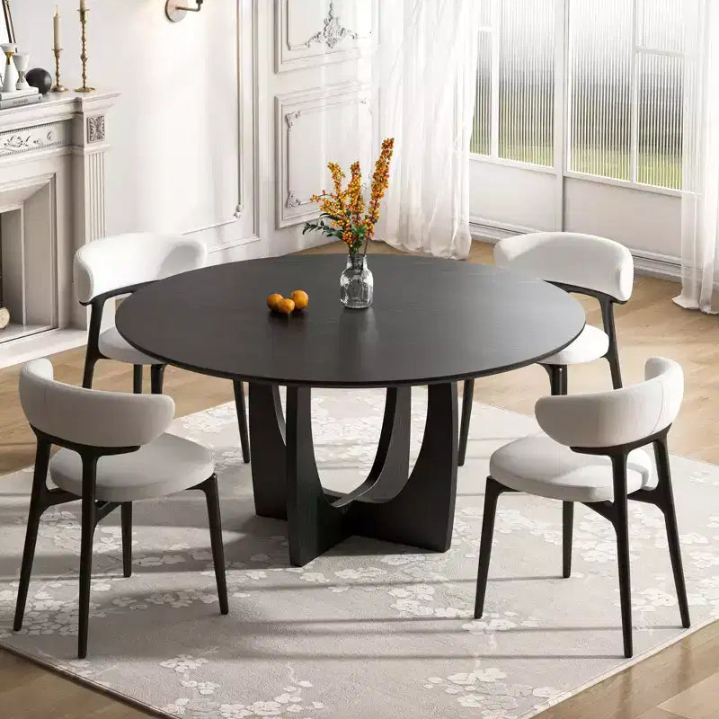 Table de salle à manger/de cuisine ronde de 42 pouces avec piédestal entrecroisé