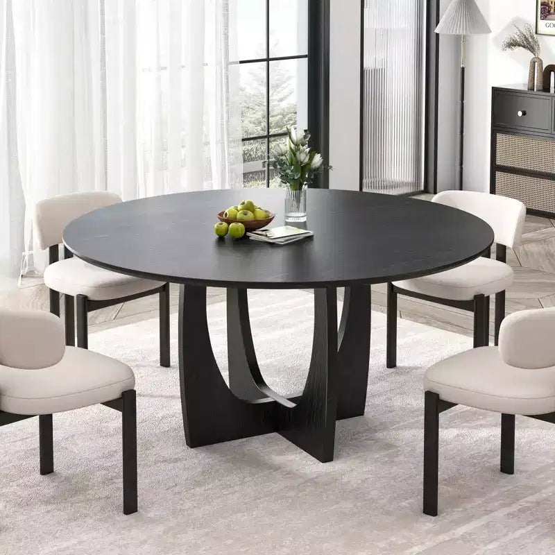 Table de salle à manger/de cuisine ronde de 42 pouces avec piédestal entrecroisé