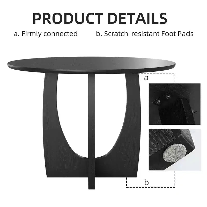 Table de salle à manger/de cuisine ronde de 42 pouces avec piédestal entrecroisé
