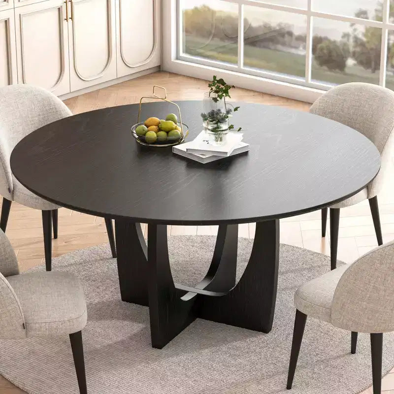 Table de salle à manger/de cuisine ronde de 42 pouces avec piédestal entrecroisé