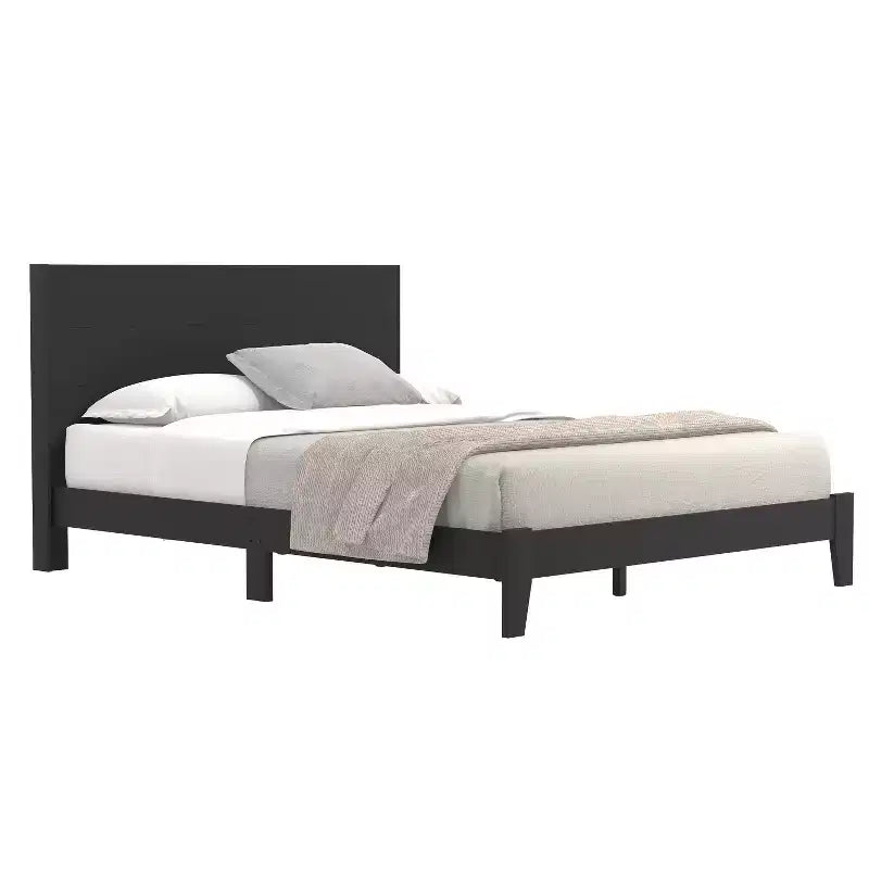 Lit plateforme Galano Payne Queen avec tête de lit Noir