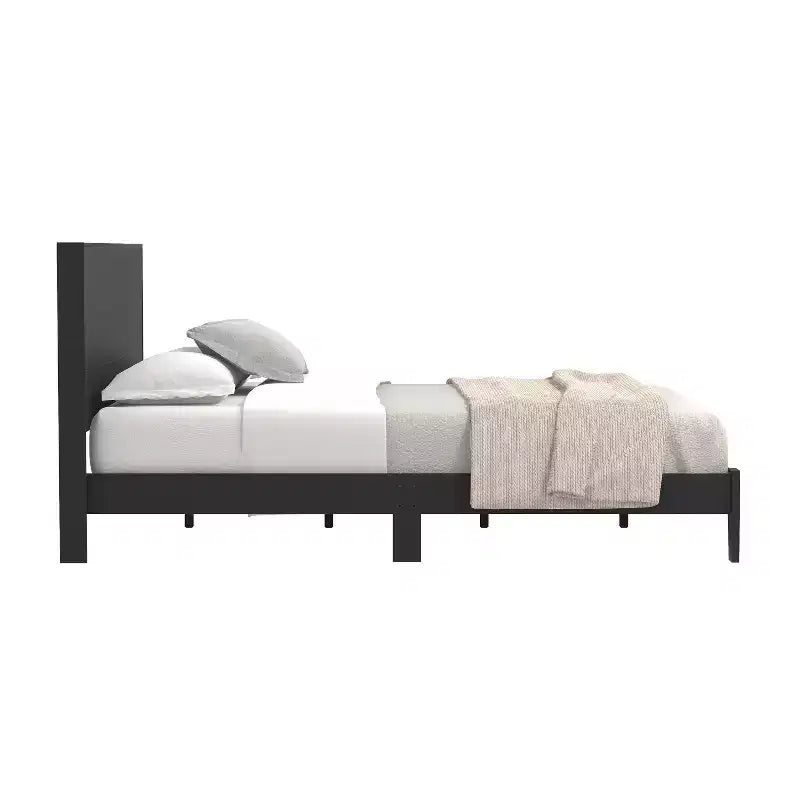 Lit plateforme Galano Payne Queen avec tête de lit Noir
