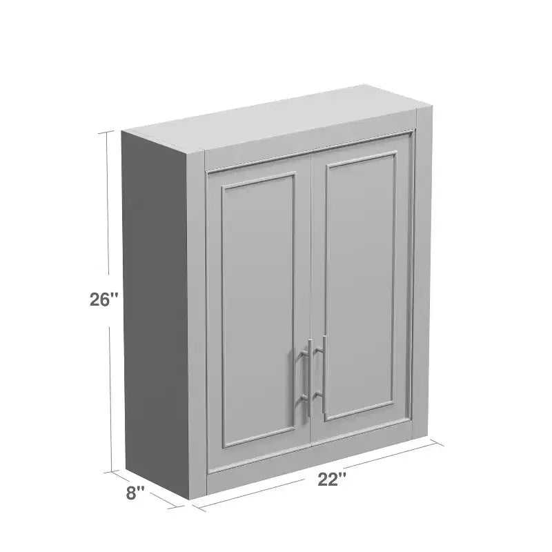 MAYEERTY Armoire de Rangement de Salle de Bain en Bois, Meuble Mural pour la Maison, Petits Espaces, Gris, 66 x 56 x 20 cm