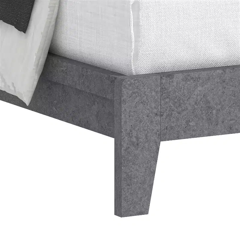 Lit de luxe Galano Queen Payne avec tête de lit – Gris froid béton
