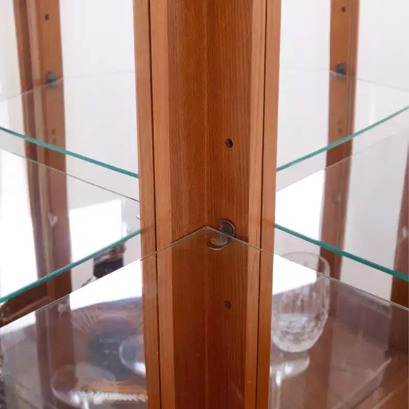 Vitrine d'angle éclairée avec portes et étagères en verre trempé - Meuble de rangement élégant pour la décoration du salon et de la chambre