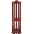 Vitrine d'angle éclairée avec portes et étagères en verre trempé - Meuble de rangement élégant pour la décoration du salon et de la chambre