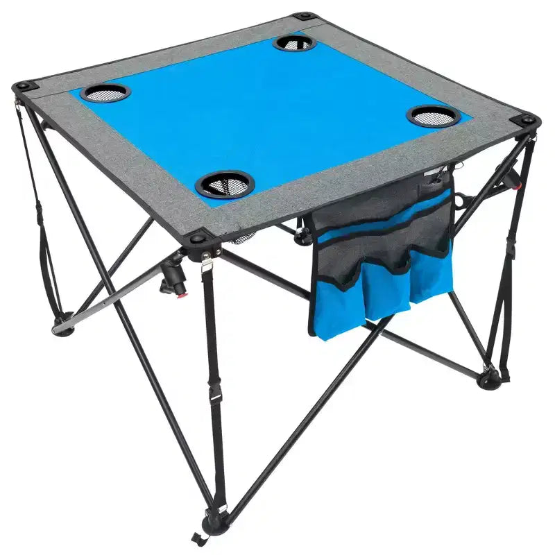 Table à vin pliante portable d'extérieur HOMLUX avec porte-gobelets, sac de rangement, plateau résistant aux UV