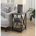 HomeStock Belmont Set of 2 Nesting End Tables with Powder Coated Metal X Frame, Woodgrain Surfaces, Space Saving Versatile Design