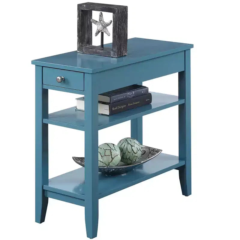 Table d'appoint HomeStock Belmont avec plateau relevable, compartiment de rangement caché et pieds droits classiques, pièce d'appoint compacte et fonctionnelle