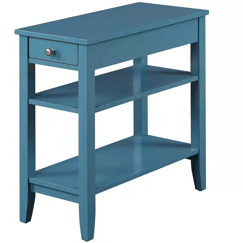 Table d'appoint HomeStock Belmont avec plateau relevable, compartiment de rangement caché et pieds droits classiques, pièce d'appoint compacte et fonctionnelle