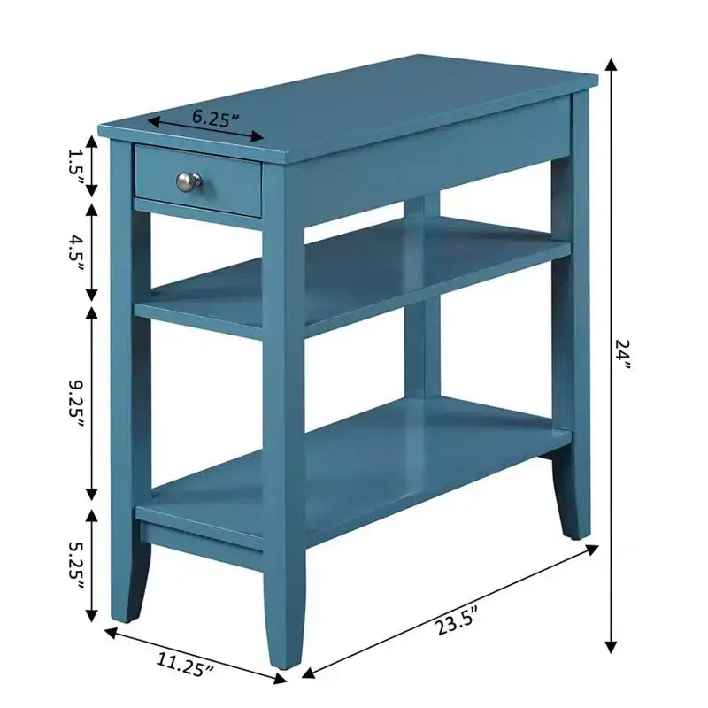 Table d'appoint HomeStock Belmont avec plateau relevable, compartiment de rangement caché et pieds droits classiques, pièce d'appoint compacte et fonctionnelle
