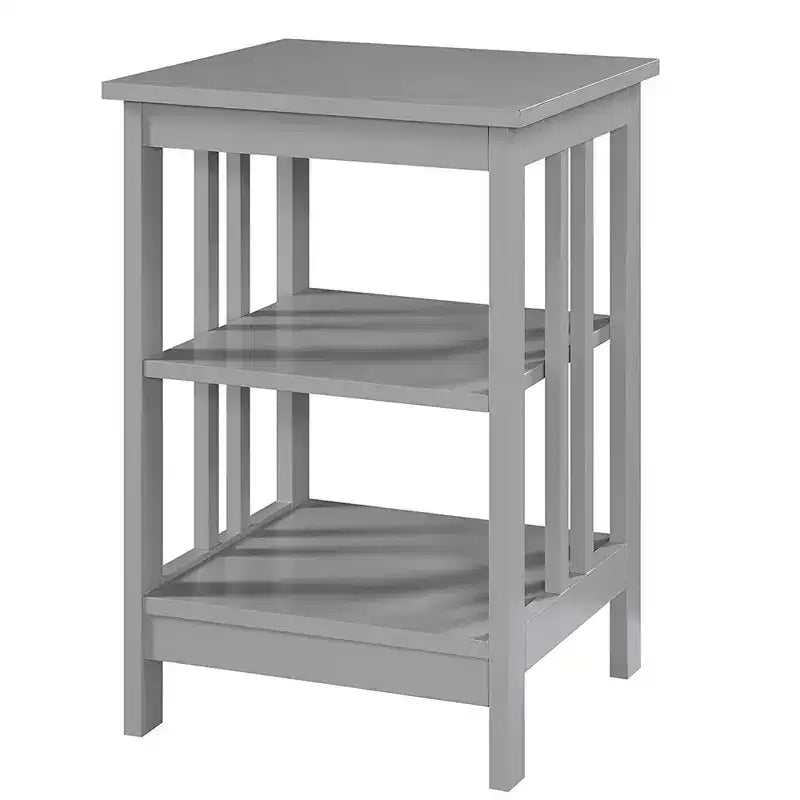 Table d'appoint Belmont de HomeStock avec plateau lisse et deux étagères ouvertes, table d'appoint moderne pour café, tablettes, objets de collection et essentiels quotidiens