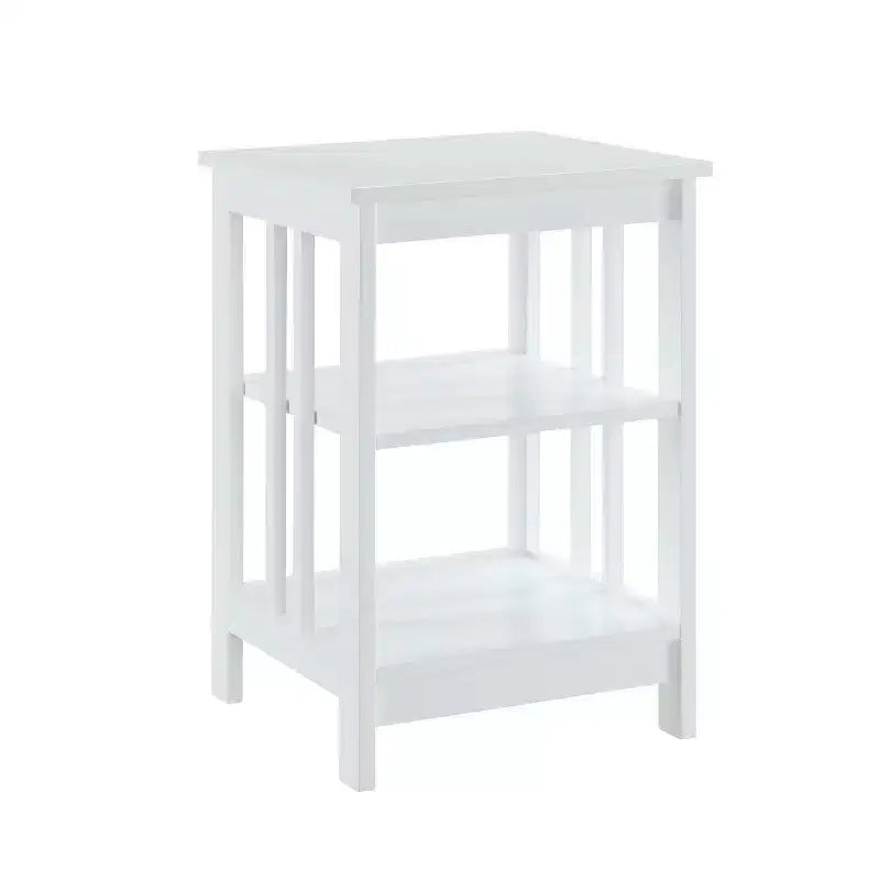 Table d'appoint Belmont de HomeStock avec plateau lisse et deux étagères ouvertes, table d'appoint moderne pour café, tablettes, objets de collection et essentiels quotidiens