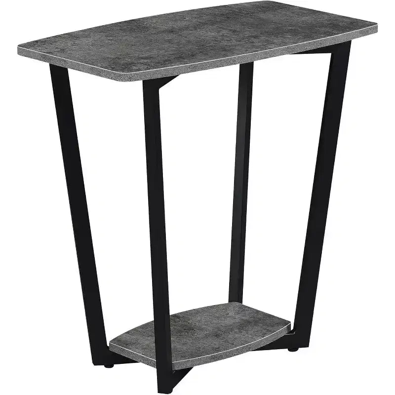 HomeStock Belmont – Table d'appoint industrielle avec étagère inférieure, cadre en métal thermolaqué et espace de rangement ouvert pour salons modernes