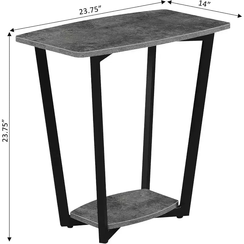 HomeStock Belmont – Table d'appoint industrielle avec étagère inférieure, cadre en métal thermolaqué et espace de rangement ouvert pour salons modernes