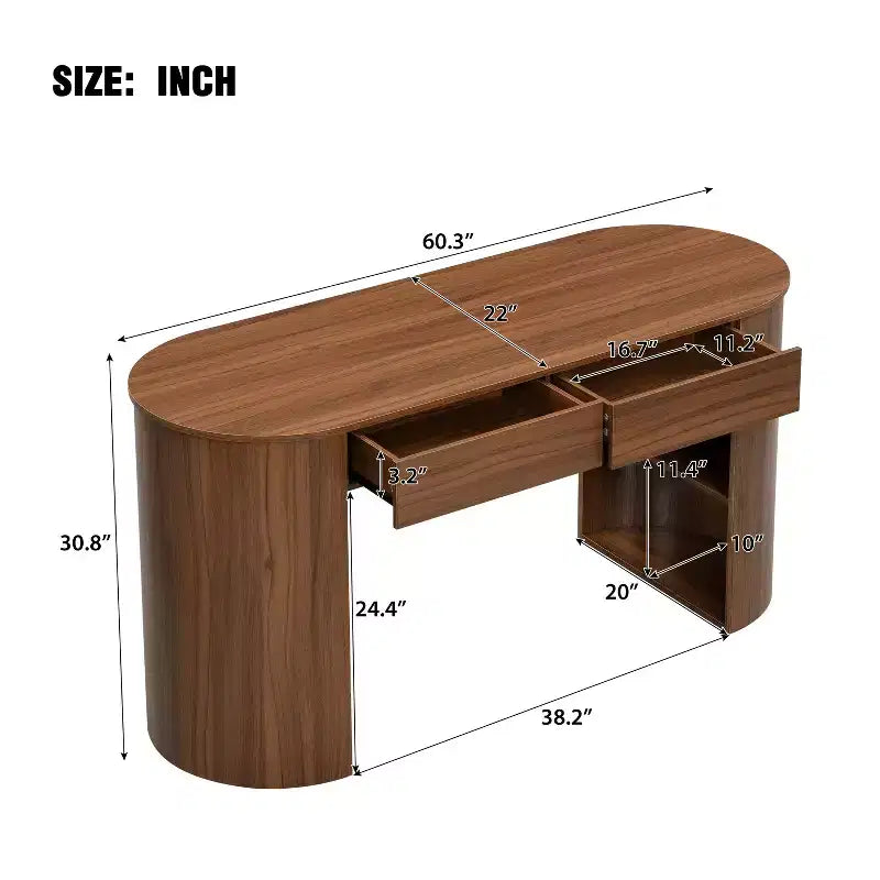 Bureau d'écriture moderne en bois Olivia Christopher Knight Home avec tiroirs et étagères