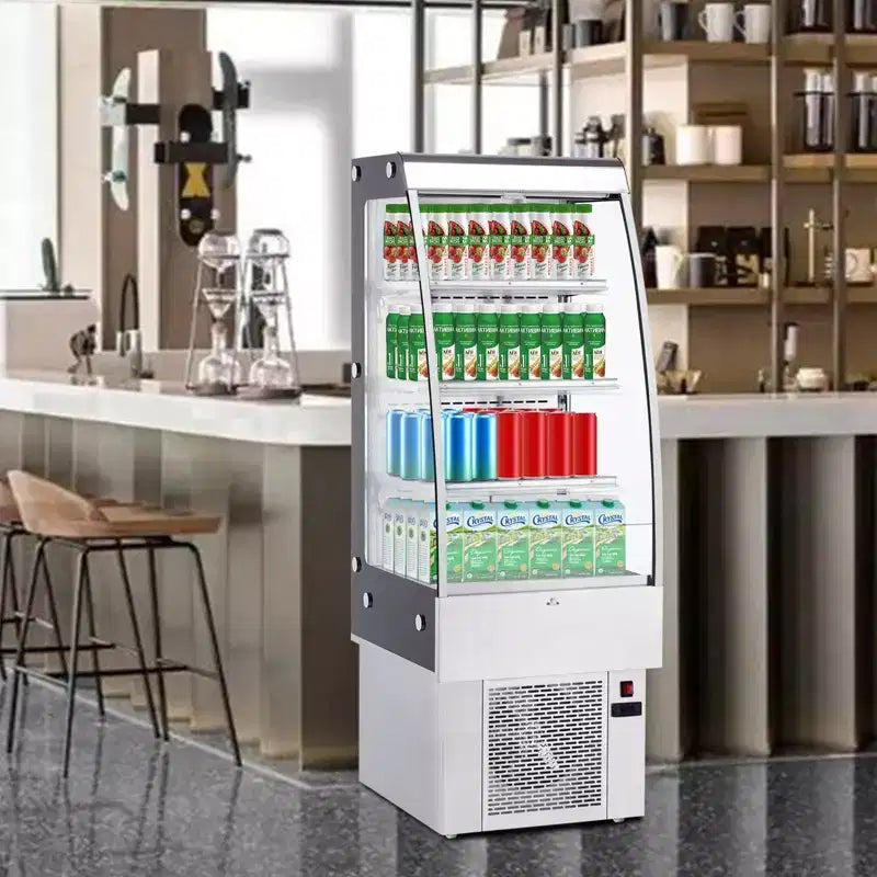 Vitrine à pâtisserie, vitrine réfrigérée - Réfrigérateur à pâtisserie commercial de comptoir de 250 L avec porte en verre trempé, éclairage LED, étagères réglables, blanc