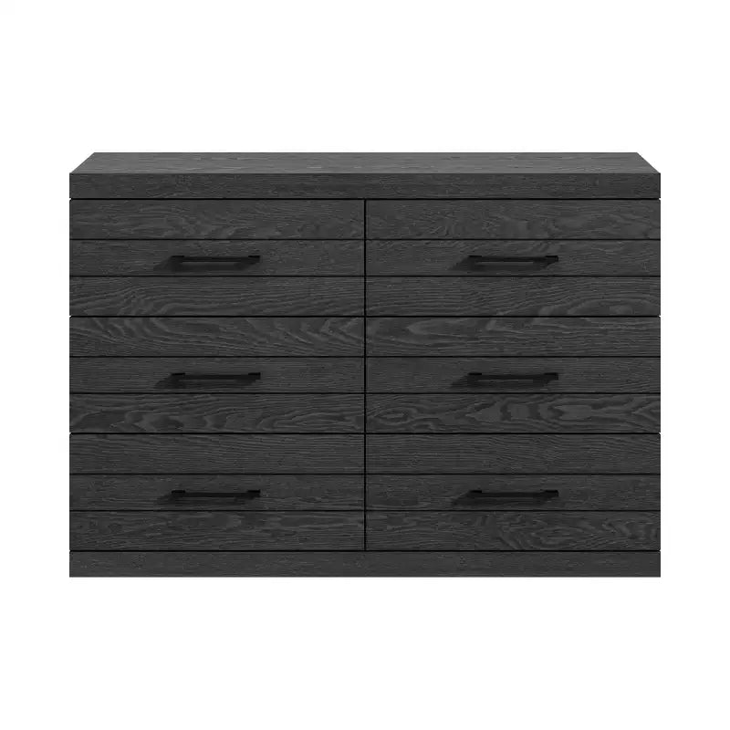Commode 6 tiroirs Galano Hamsper (Verrouillage) - Chêne Gris Foncé
