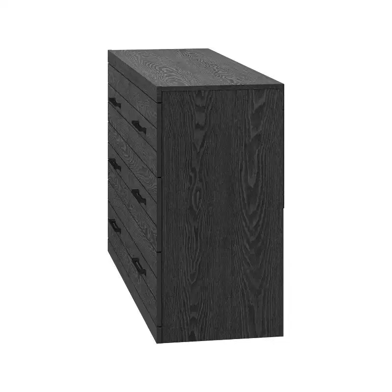Commode 6 tiroirs Galano Hamsper (Verrouillage) - Chêne Gris Foncé